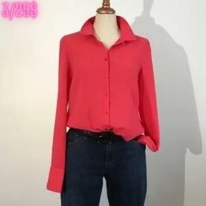 San Francisco - long sleeves pink sheer  blouse - 3/25 $